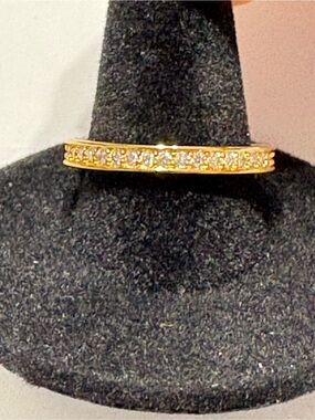 Gold Pavé Moissanite Half Eternity Band - Women Jewelry